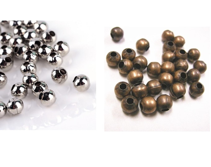 100pcs 5mm round metal spacers/beads-pls pick a color