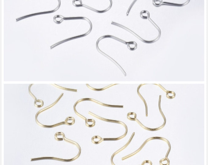 10 pieces(5 pairs) 304 Stainless Steel Earring Hooks-pls pick a color