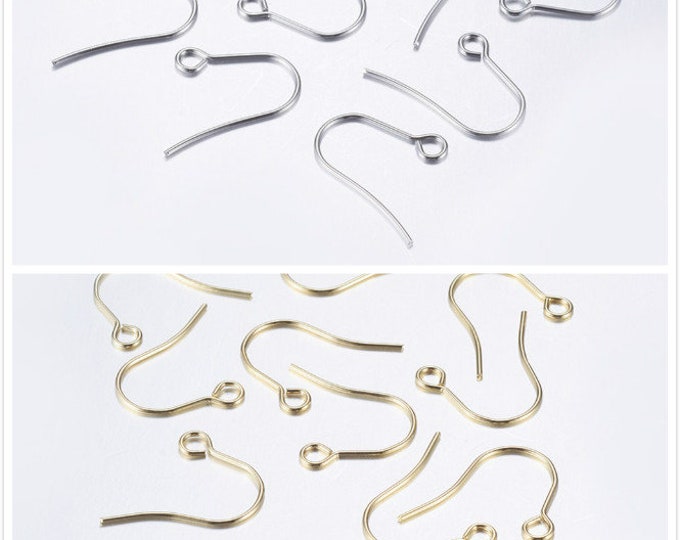 10pcs (5 Pairs) 304 Stainless Steel Earring Hooks – Choose Your Color – Hypoallergenic French Wire Findings