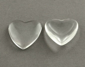 glass  heart shape cabochons- pls pick a size