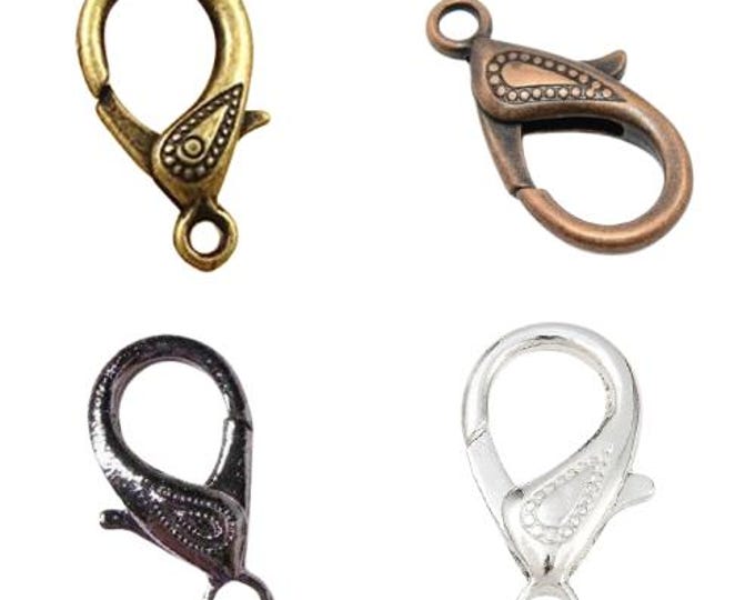 4pc  29x15mm fancy metal lobster clasps-pls pick a color