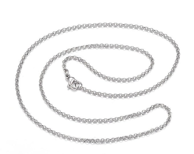 Wholesale  10pc of  23.62 inches stainless steel Rolo link chain necklaces -FGB100