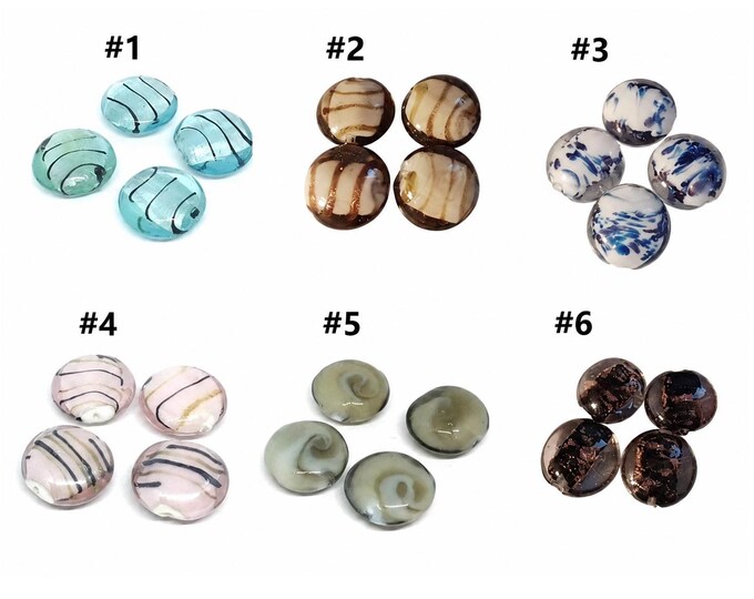6pc 20mm handmade flat round lampwork glass beads-pls pick a color