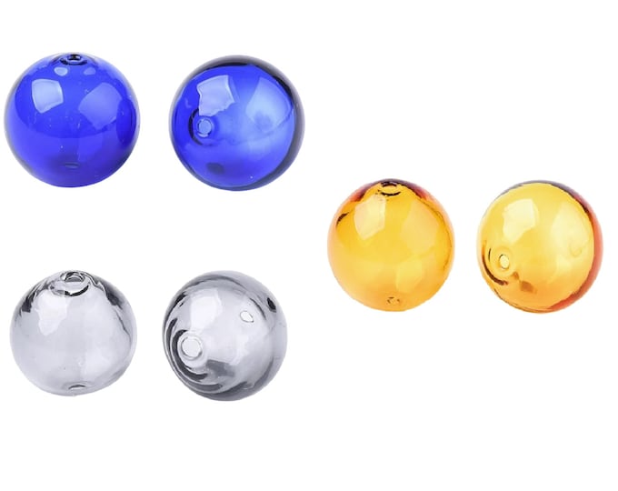 6pc  14mm round shape handmade blown glass fancy beads-pls pick a color