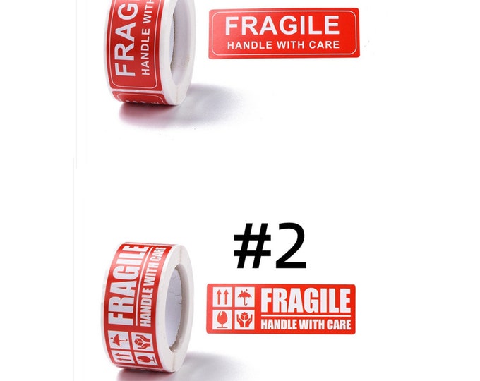 1 roll of 150pcs "Fragile Handle With Care " stickers 2.95x2.48" -pls pick a pattern