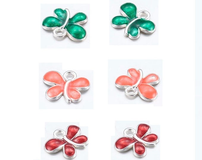 6pc 13.5x11mm mix color Alloy Enamel Charms-LL1124