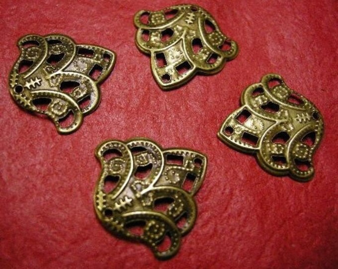 30pc antique bronze filigree link/pendant-3578