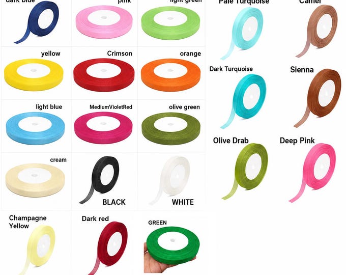 Transparent Organza Ribbon 10mm 50yards-pls choose own color