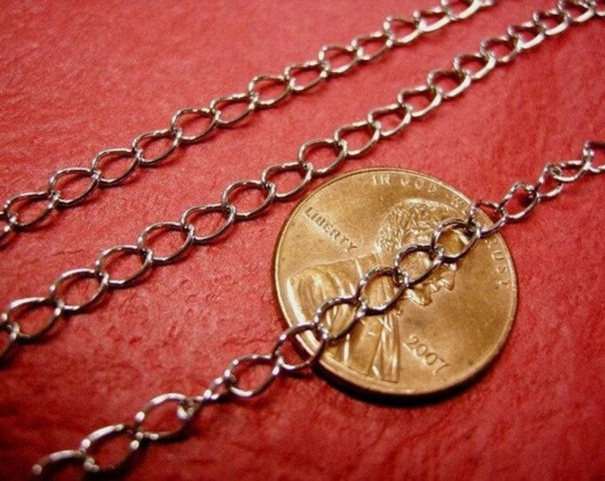 5 feet 5x3mm antique silver finish twisted metal chain-3477