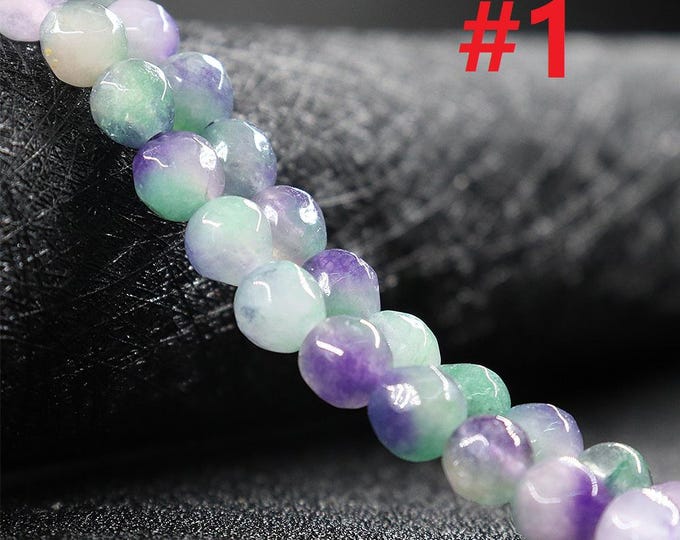 16 Inch Strand dyed quartzite beads round faceted 6mm-pls pick a color