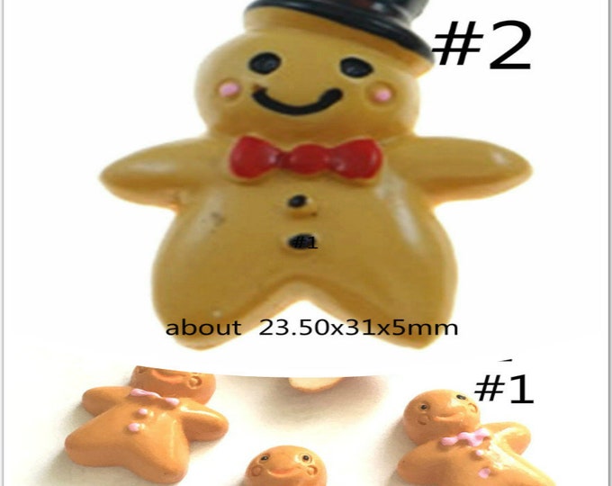 6pc resin made cookie doll cabochons-