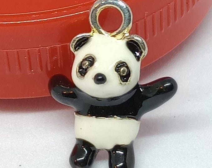 2pc 20x15mm metal with enaml small panda charms-7958k