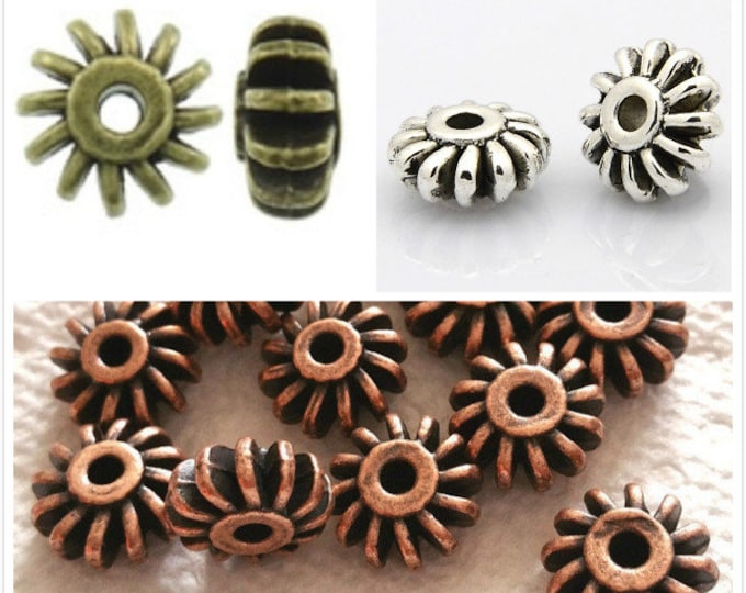 12pc 12x6mm antique finish metal beads-pls pick a color