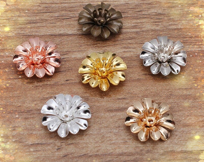 10pc 14x5mm brass made flower settings-pls pick a color