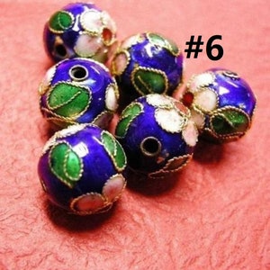 10pc 10mm round Cloisonne beads-pls pick a color #6 -6013h