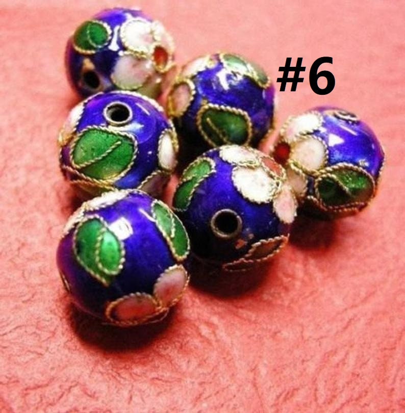 10pc 10mm round Cloisonne beads-2314 