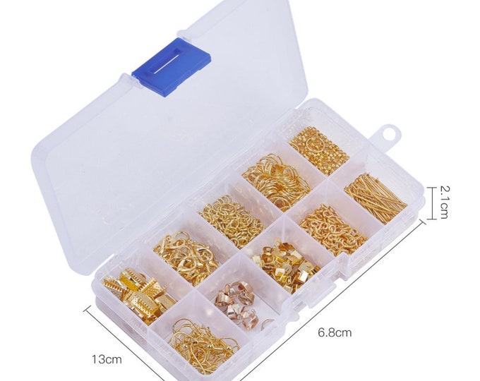1 box gold finish metal jewelry DIY finding set