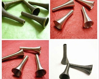 10pc  metal horn style finding/bead caps-pls pick a color
