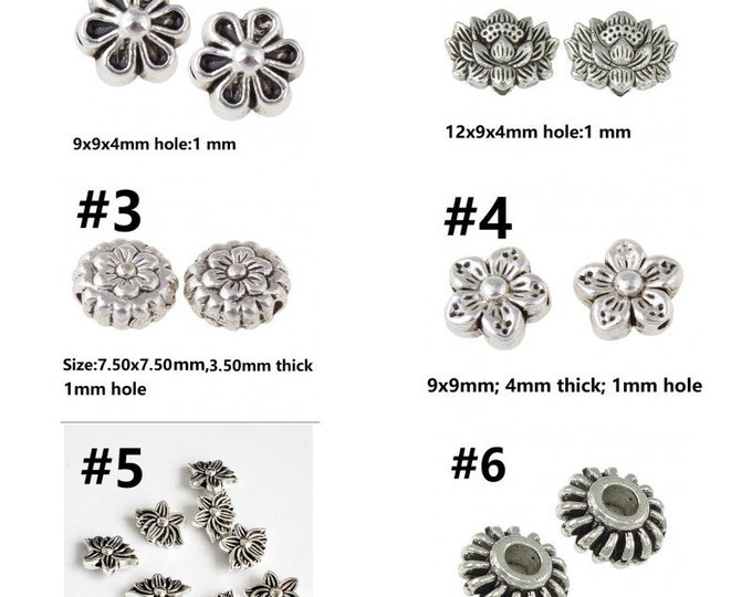 20pc antique silver finish metal beads- pls pick a pattern