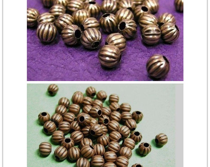 100pc antique 4mm pumpkin beads-pls pick a color