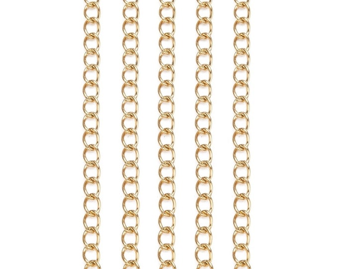 10PC 2 inches stainless steel gold finish chain extensions-R898
