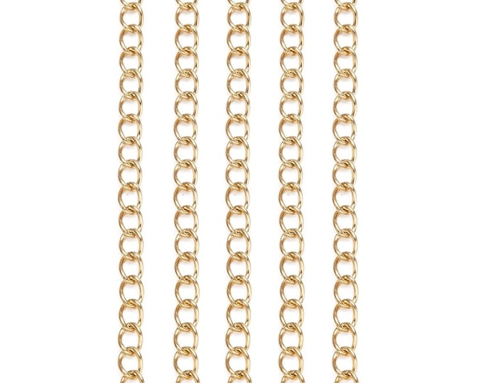 10PC 2 inches stainless steel gold finish chain extensions-R898