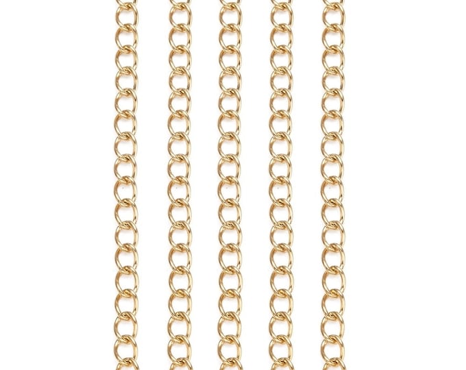 10PC 2 inches stainless steel gold finish chain extensions-R898