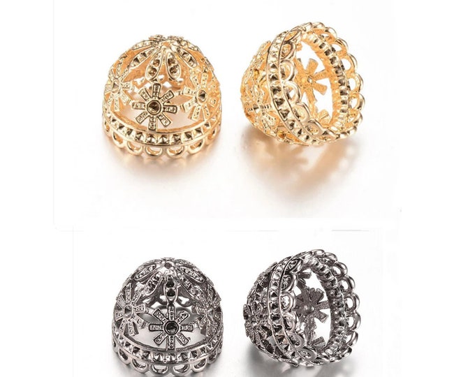 4pc 21X20mm   metal dome shape large bead caps, Tassel Cap Bail -LL1272