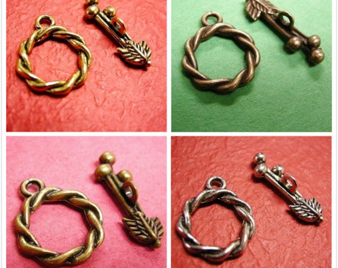 6 sets of antique finish toggle clasp sets-pls pick a color