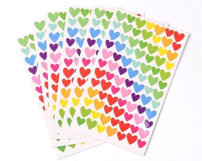 1 Pack 6 sheets heart shaped  stickers-TDB51A