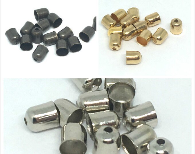 50pc Brass Cord End Caps- pls pick a color