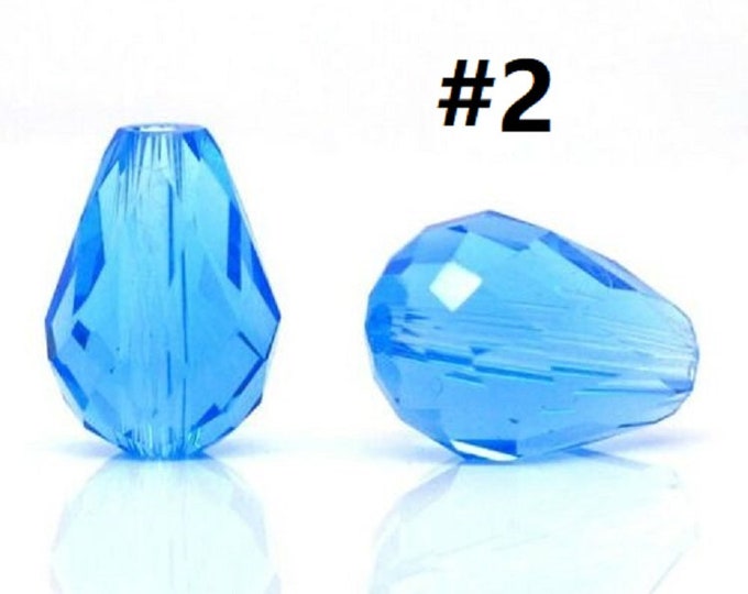 10pc 11x8mm  faceted teardrop glass beads