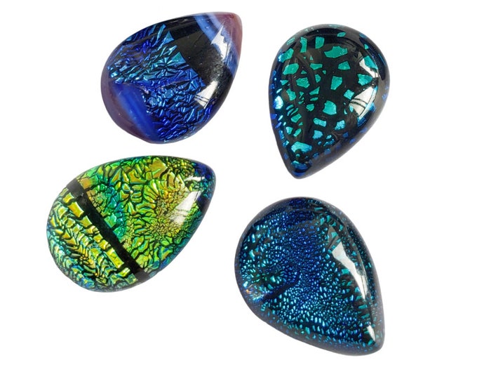 4pc 18x13mm mix color teardrop shape lampwork glass cabochons-757d