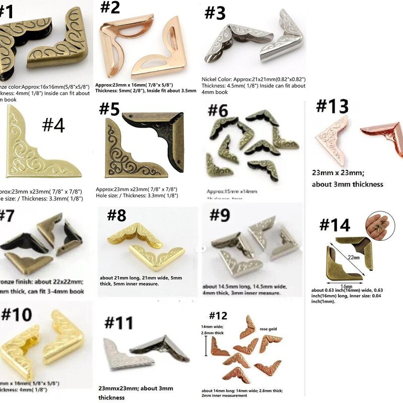 Metal Book Corners - Etsy