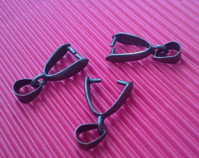 12pc antique bronze finish pendant bail -5147