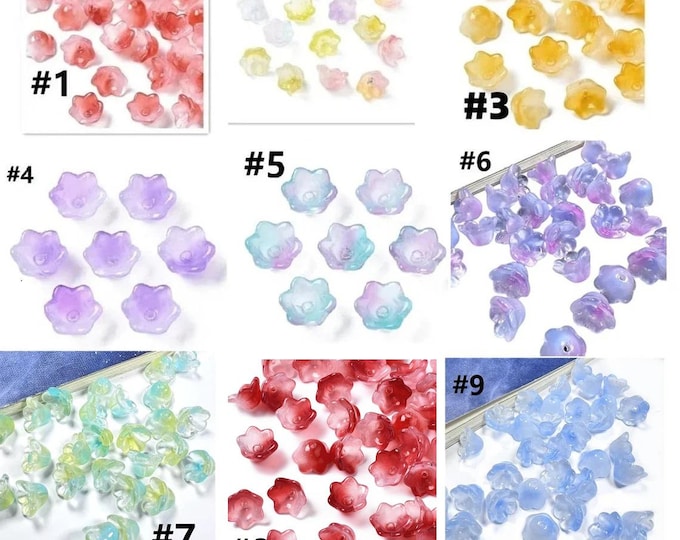 20pc glass made flower Flores Convallariae beads 11X7mm - Pls pick a color