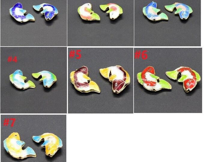 2pc 20x12mm handmade fish Cloisonne Beads LL2005-pls pick your color