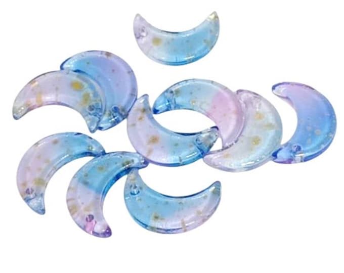 10pc 16x10mm moon shape glass charms-LL2428