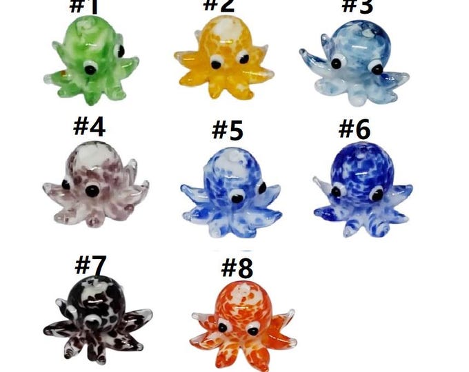 1PC 25x15mm Handmade Bumpy Lampwork Glass Bead - Octopus Design - Artisan Focal Bead for Jewelry Making, DIY Necklace Pendant