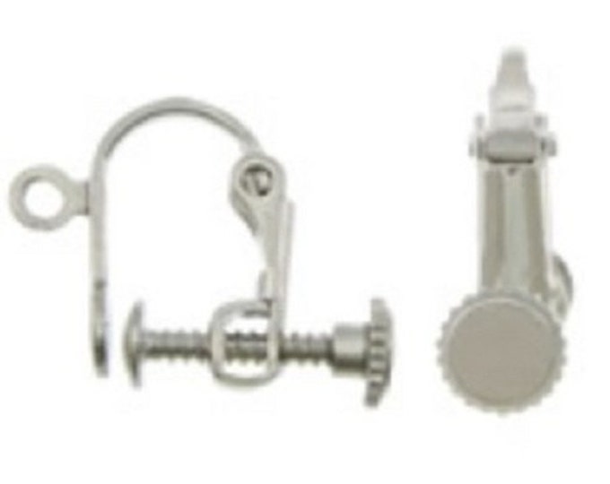 4pcs (2 Pairs) Platinum-Look Screwback Clip-On Earrings - Non-Pierced Jewelry Components