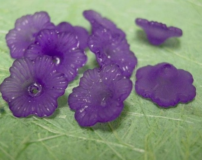 24pc purple acrylic flower shape bead-1342