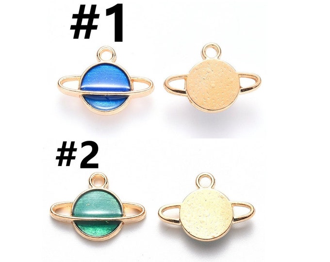 6pc 16.5x12mm metal with enamel Universe Space charms-Pls pick a color