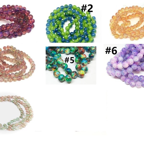 31 Inch Strand Of   Painted Glass Beads Strands 8mm (100pcs)-pls pick a color