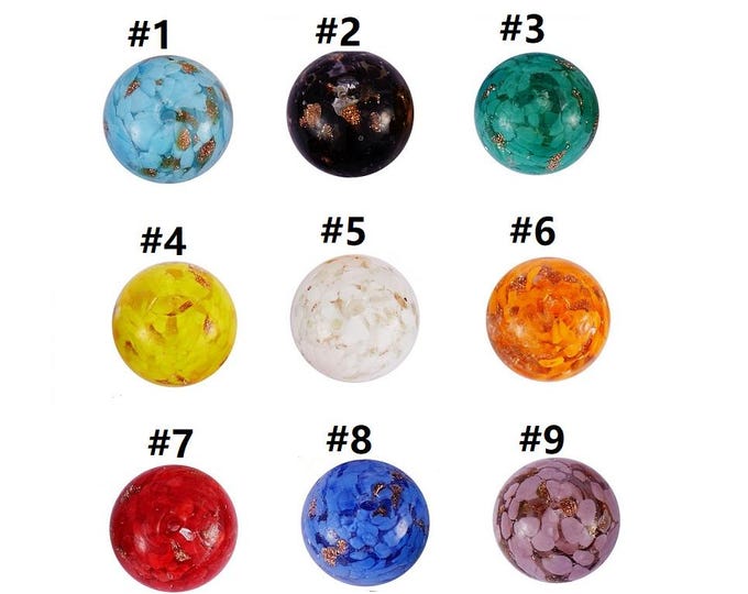 2pc 20mm fancy round gold and glass lampwork bead-pls pick a color