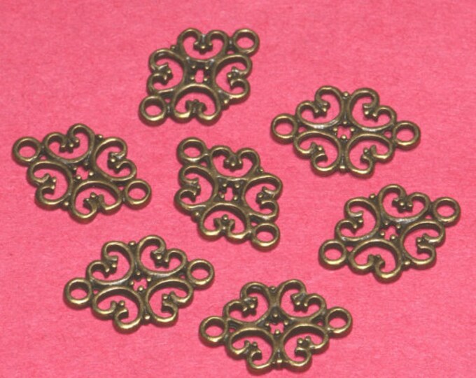 12pc antique bronze finish  metal connectors-656