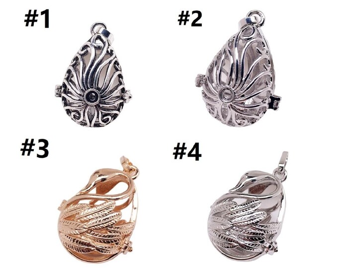 2PC Teardrop shape metal bead cage pendants- pls pick a style