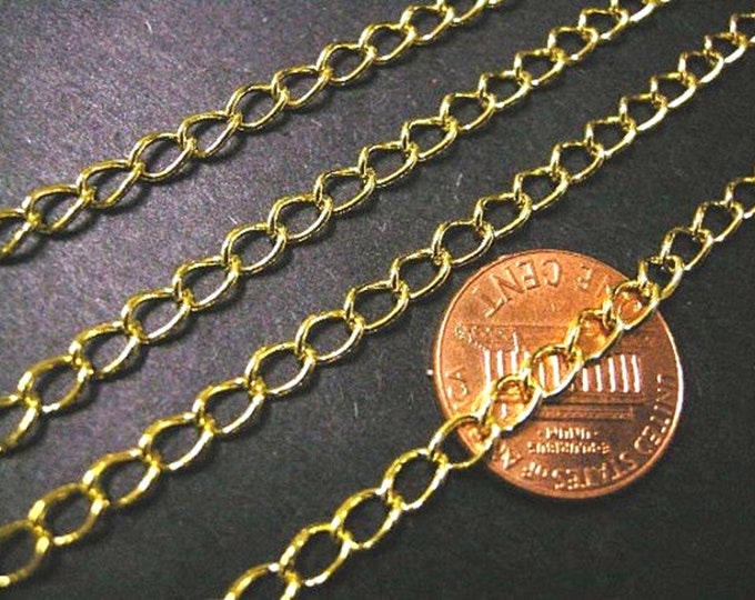 5 feet 5.5x3.5mm gold finish metal chain-3581