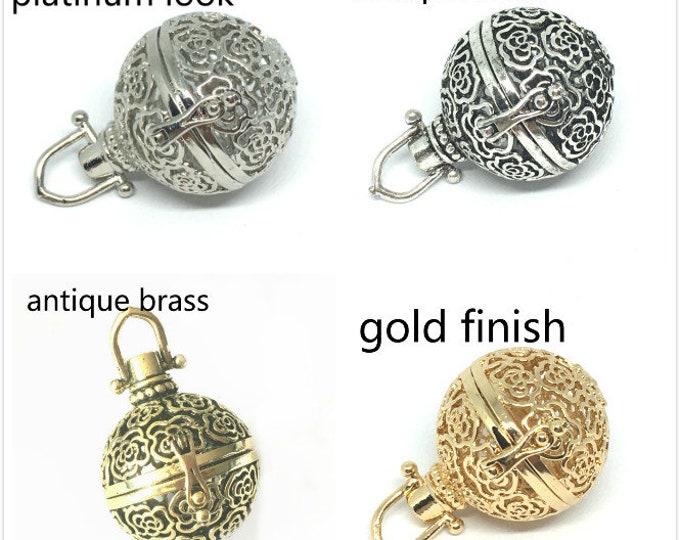 2PC fancy antique finish metal prayer box pendant-pls pick a color