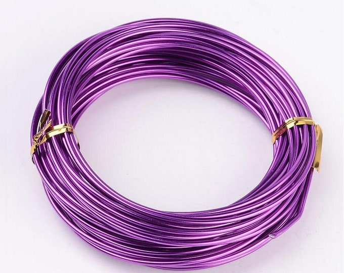 10meter 2mm thick Aluminum craft wire in purple- 7117g