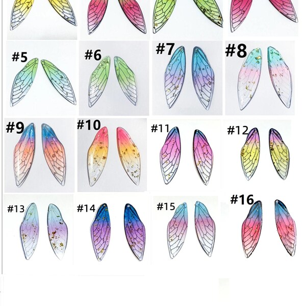 4pcs resin made insect wing charms (51x16mm) FJ147-pls pick a color